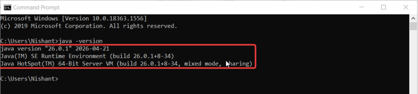 cmd check java version 1