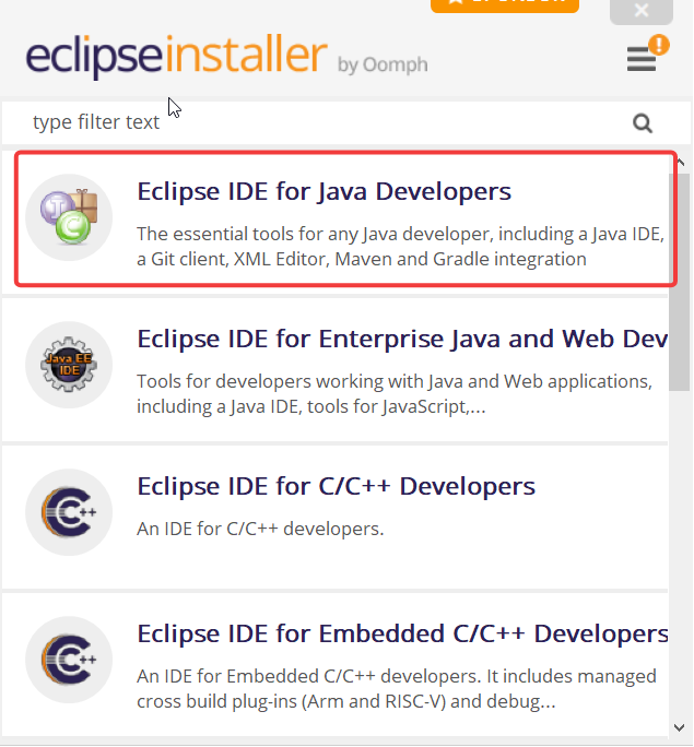 eclipse selection