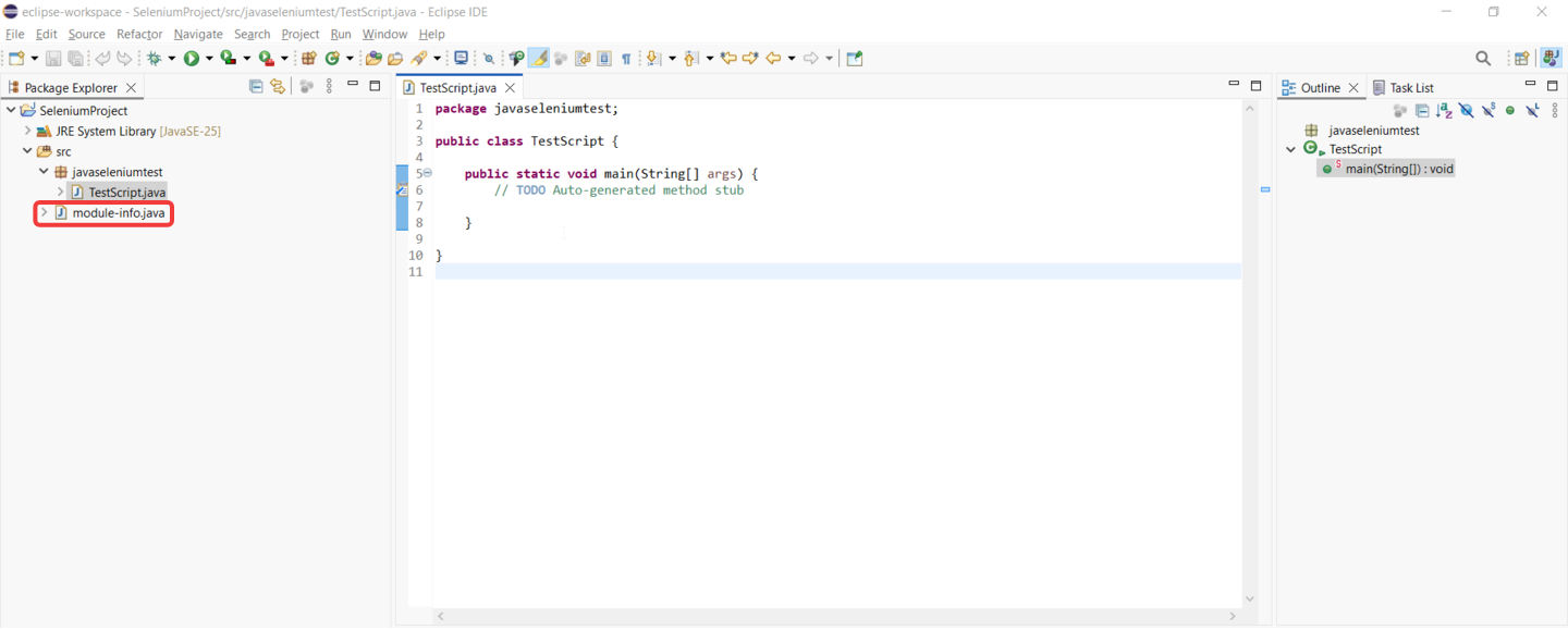 testscript class created